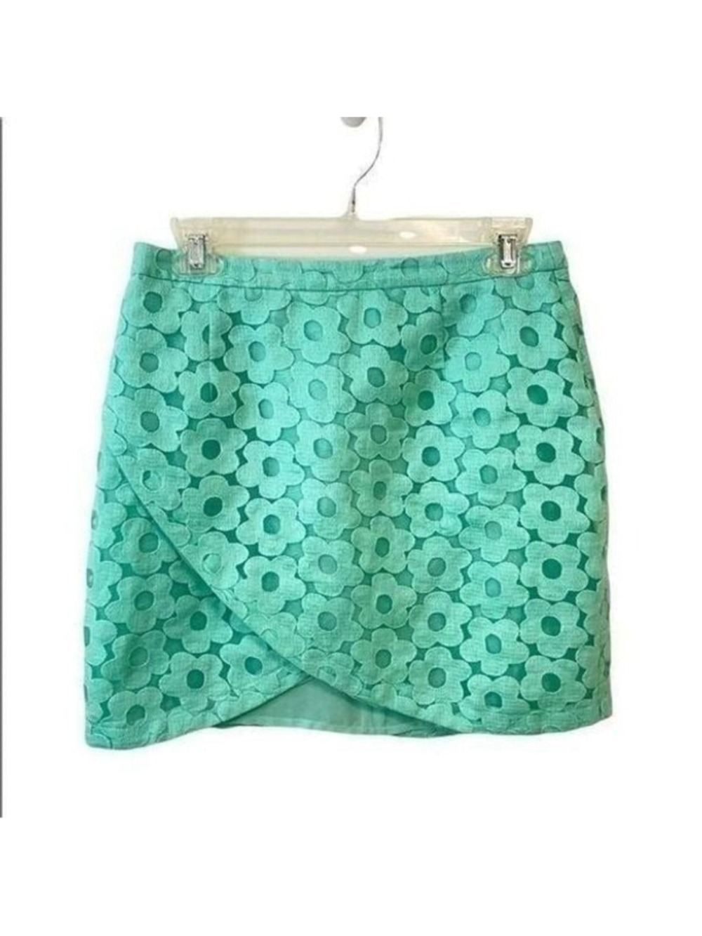 Devon Baer Green Floral Tulip Mini Skirt Small